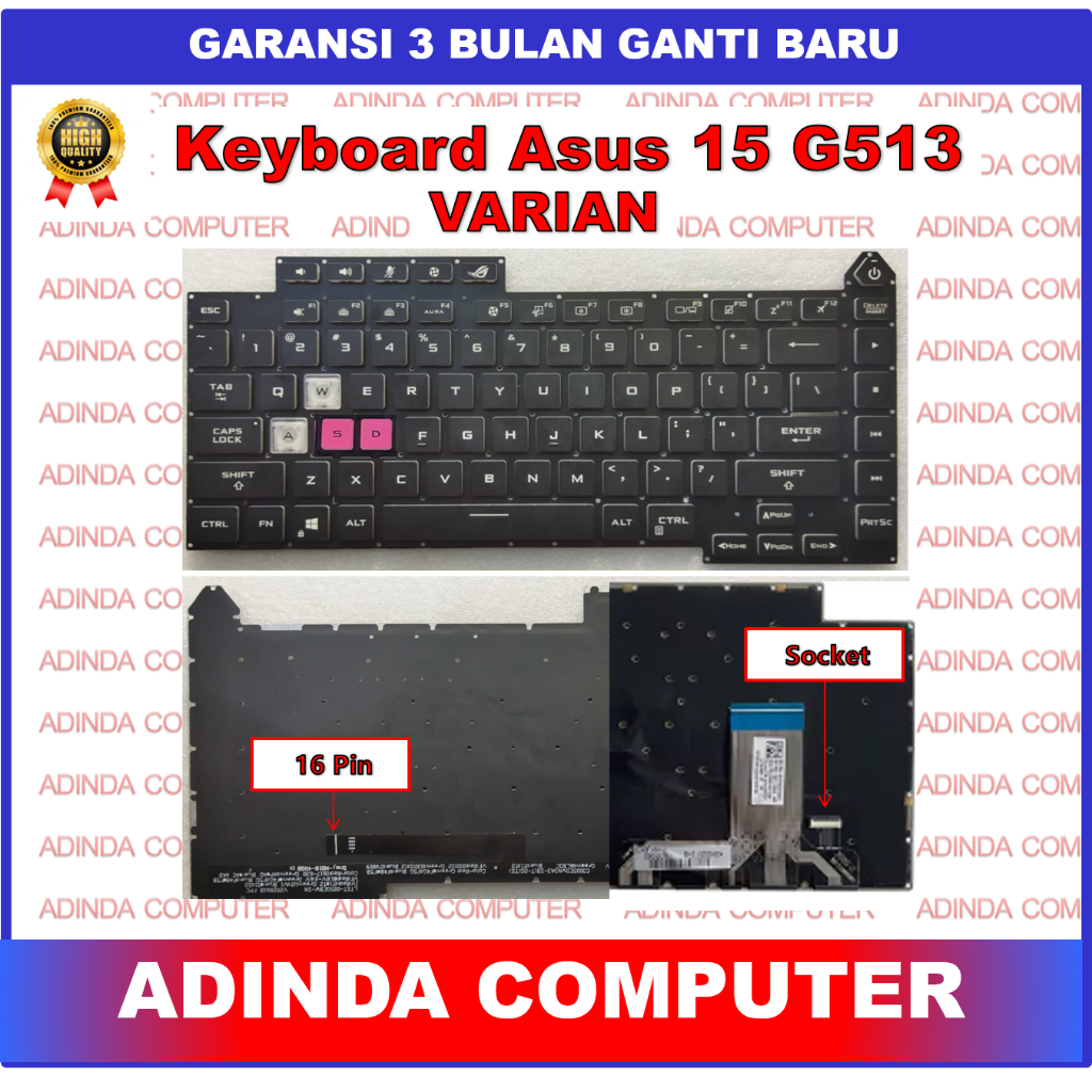Keyboard Asus ROG Strix G15 G513 G513X G513GT G513IE G513Q Backlight