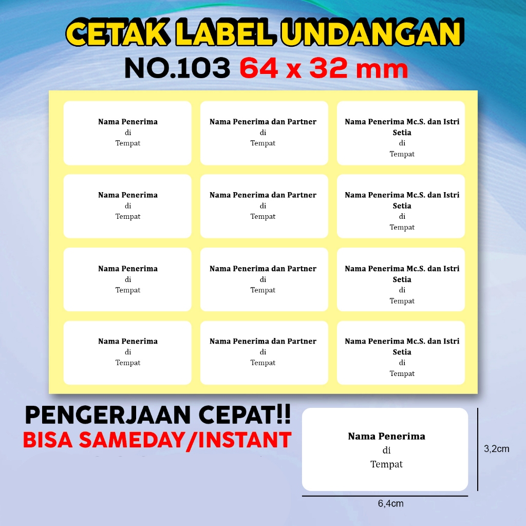 

AF Cetak Label Undangan Bahagia / Print Sticker Label Undangan Bahagia / Printing Custom Print