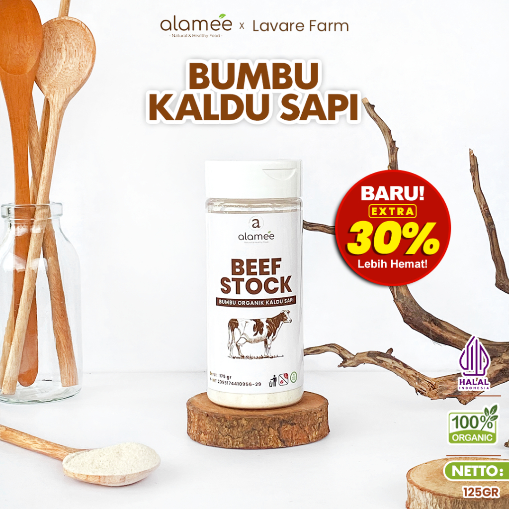 

ALAMEE Bumbu Kaldu Sapi Bubuk NON MSG Organik Beef Powder Praktis Tabur 125gr BUMA