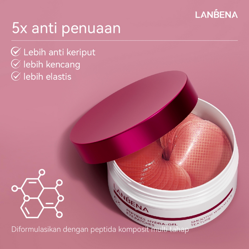 LANBENA 5X Peptide Eye Patch 60Pcs Masker Mata Hyaluronic Collagen Menghilangkan Mata Panda BPOM
