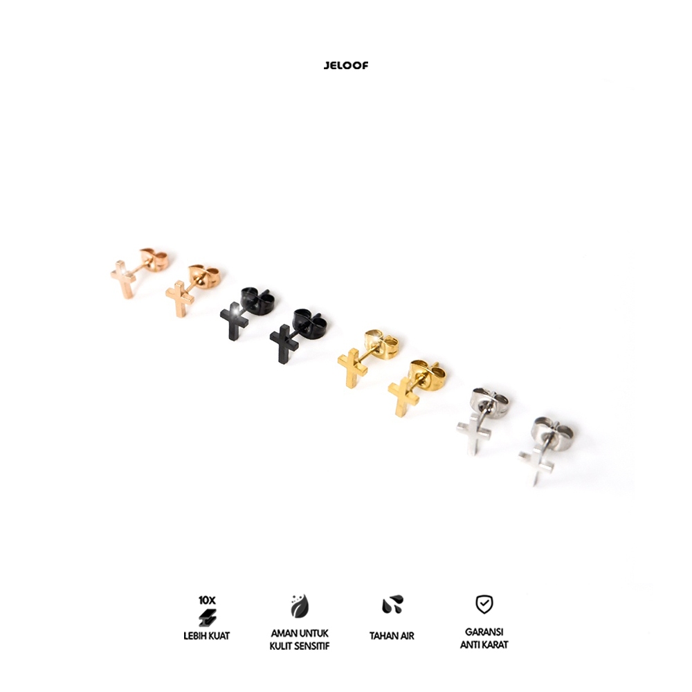 JELOOF Anting Salib Gabby Sterling S925 (Anti Karat) | Stainless Steel 316