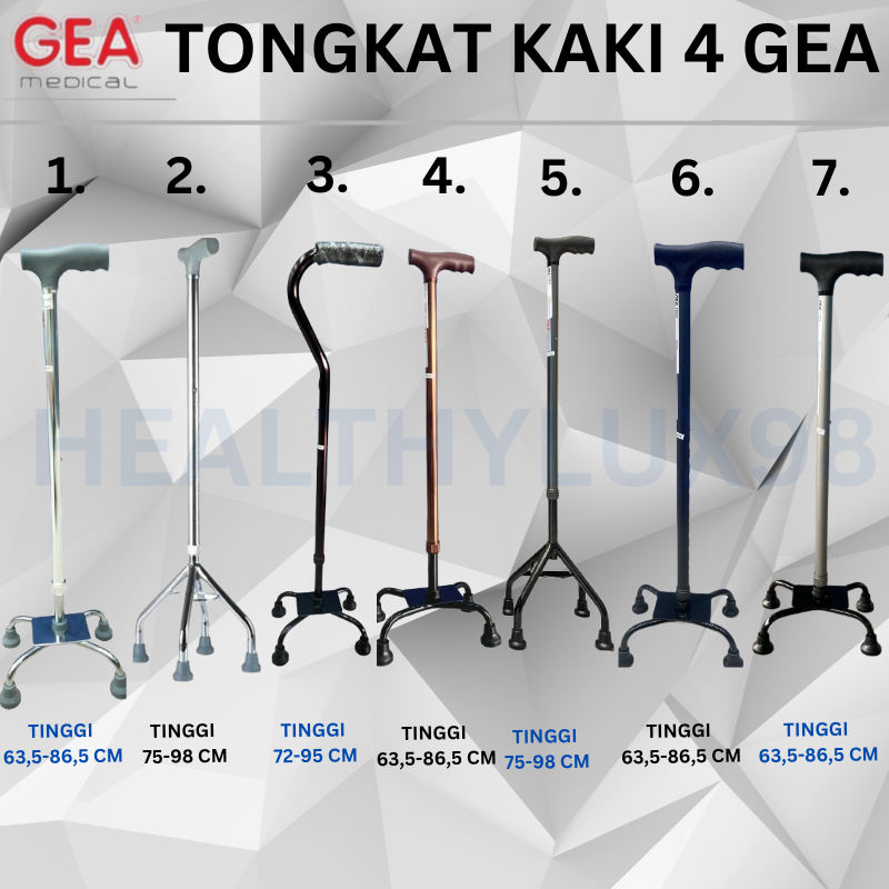 TONGKAT STROKE KAKI 4 ORIGINAL ALAT BANTU JALAN GEA