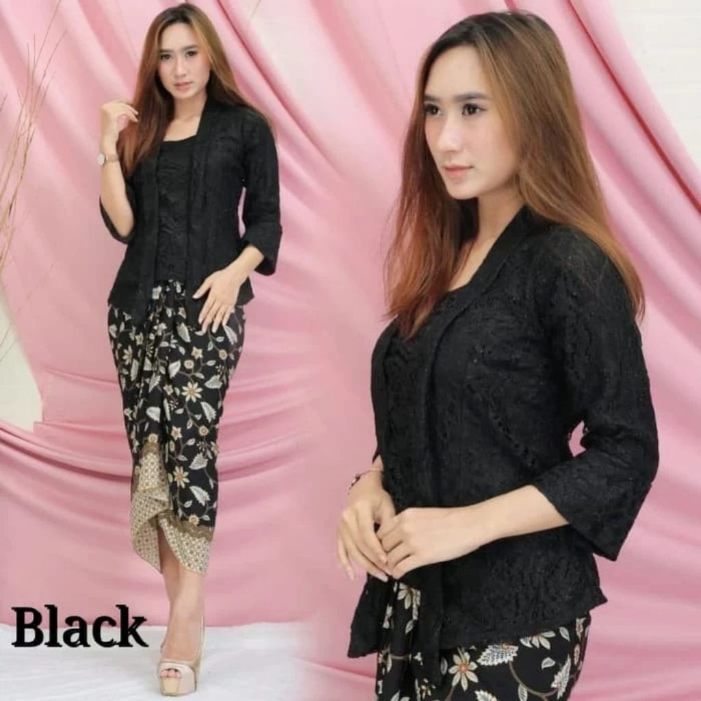 Atasan kebaya kutubaru/kebaya brokat tradisional/kebaya graduation/Lengan Panjang brokat semi pranci