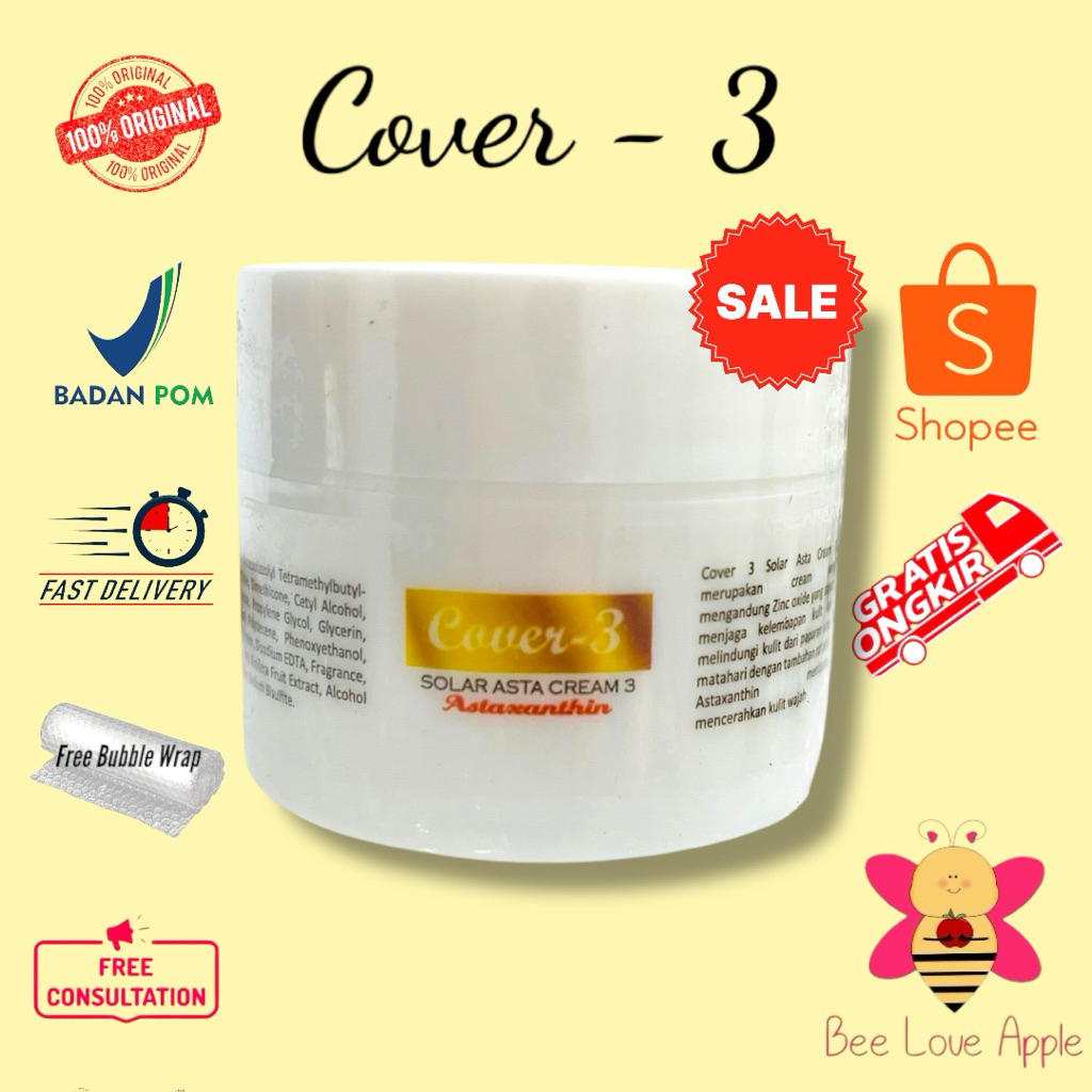 Cover 3 Solar Asta Cream 3 Astaxanthin - Sunblock SPF 30