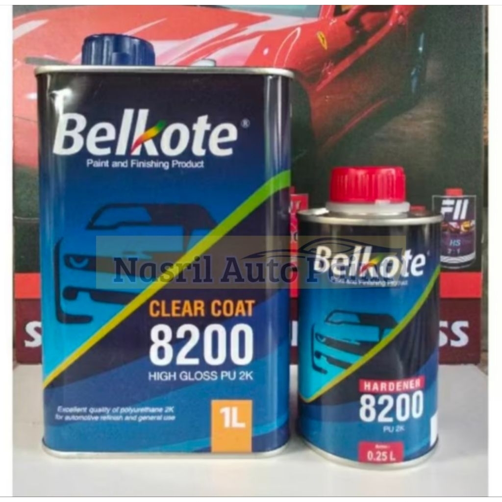 CLEAR COAT / CLEAR / PERNIS BELKOTE PU 2KGLOSS 8200 1 LITER 1 SET - PELINDUNG CAT DUCO MOBIL & MOTOR