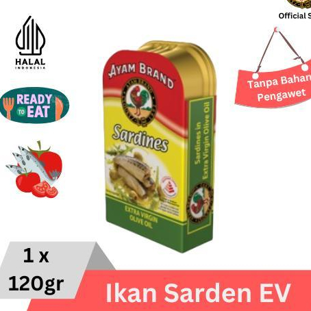 

Ayam Brand - Ikan Sarden Kaleng Extra Virgin Olive Oil 120gr