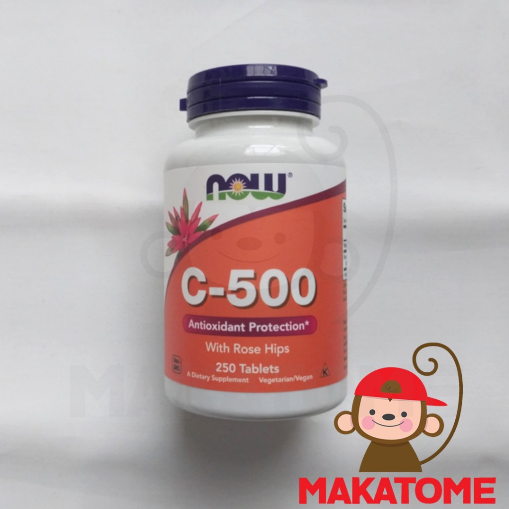 Now Foods Vitamin C 500 mg 100 Tablets 250 Tablet food Vit Rose Hips 500mg c-500