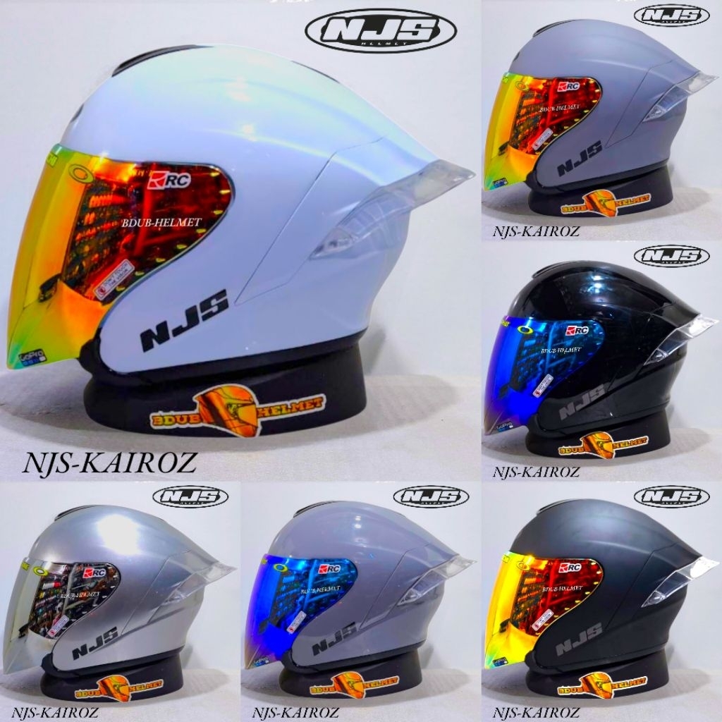 Helm NJS Kairoz White paket ganteng 100% Original NJS