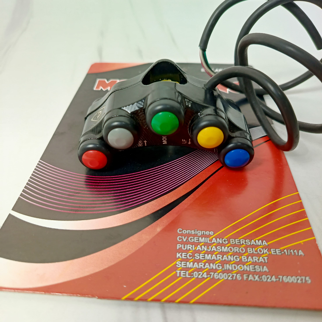 SAKLAR DOMINO 5 TOMBOL MODEL DUCATI UNIVERSAL BISA KIRI DAN KANAN HOLDER DOMINO KIRI KANAN MV55 Hand