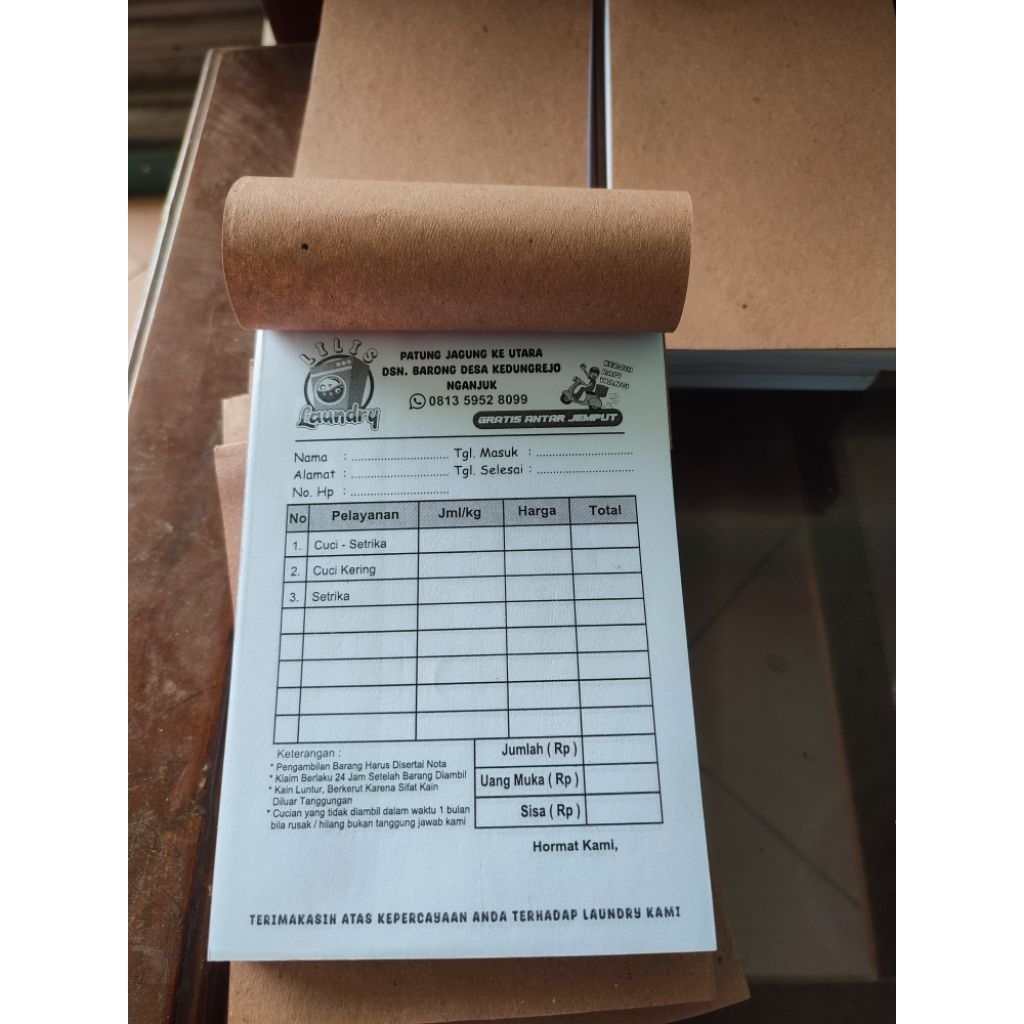 

Nota 1 warna hvs 1 ply