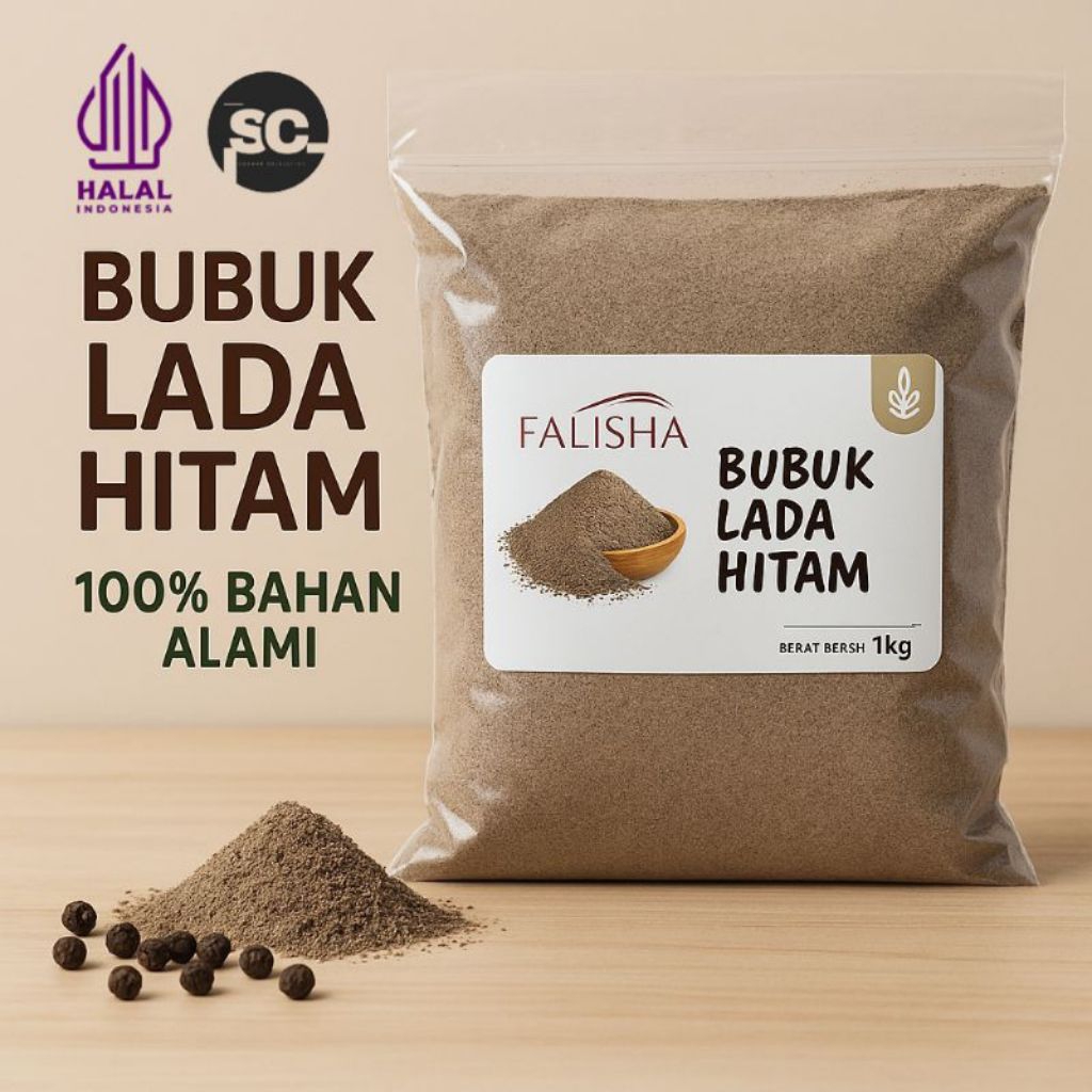 

Lada Hitam Bubuk 1Kg / Pure Black Pepper Powder 1Kg / Aneka Bumbu Rempah Bubuk / Masak / Spices