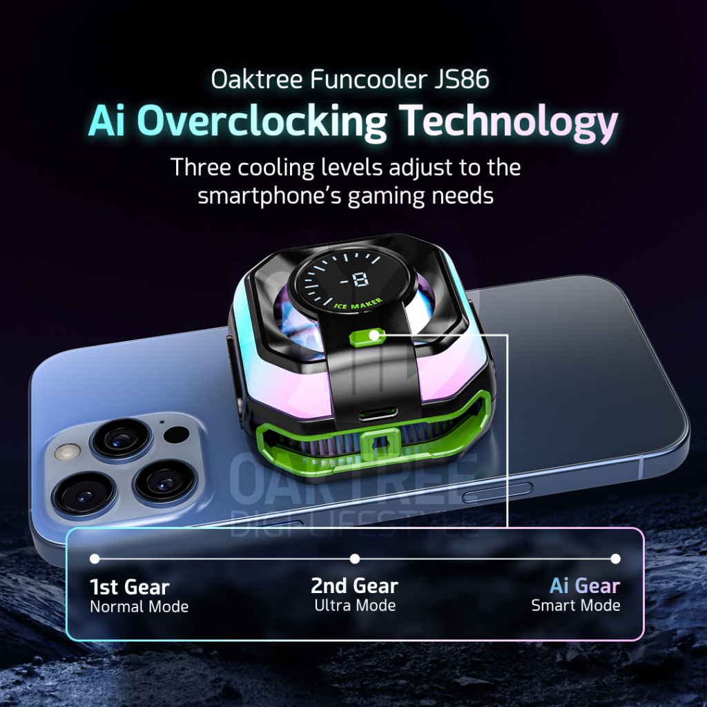 exclusive oaktree funcooler js86 ai fan cooler radiator pendingin hp cooling fan gaming