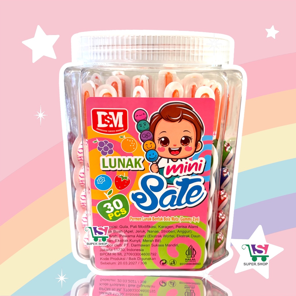 

Permen Lunak Mini Sate Toples (isi 30 pcs)