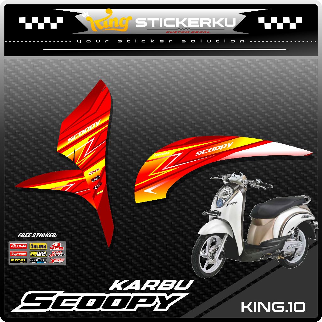 (COD) Striping Scoopy Karbu Stiker Sticker Setiker List Variasi Motor Honda Scoopy Scoopi Karbu Carb