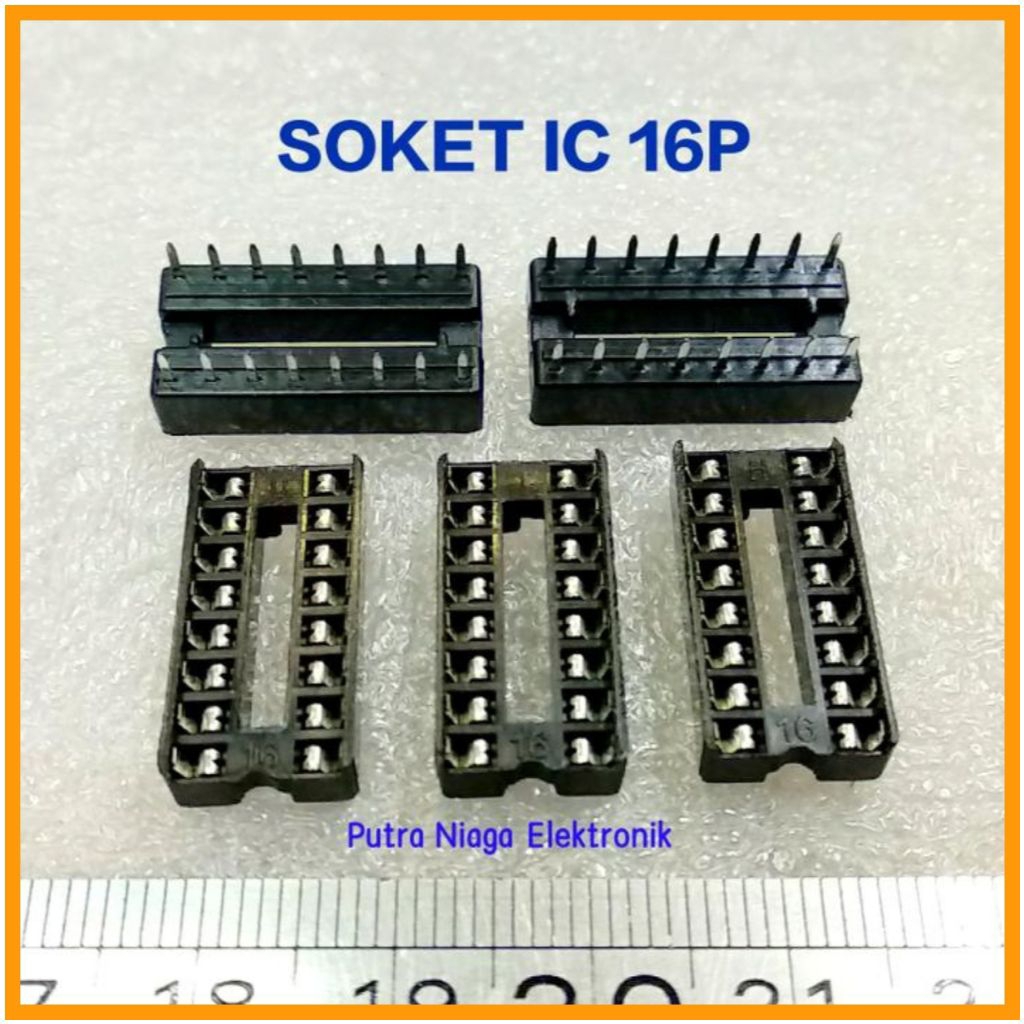 Soket IC 16p Socket 16pin ic 16 pin 8x2 pin Dudukan untuk IC 16 kaki