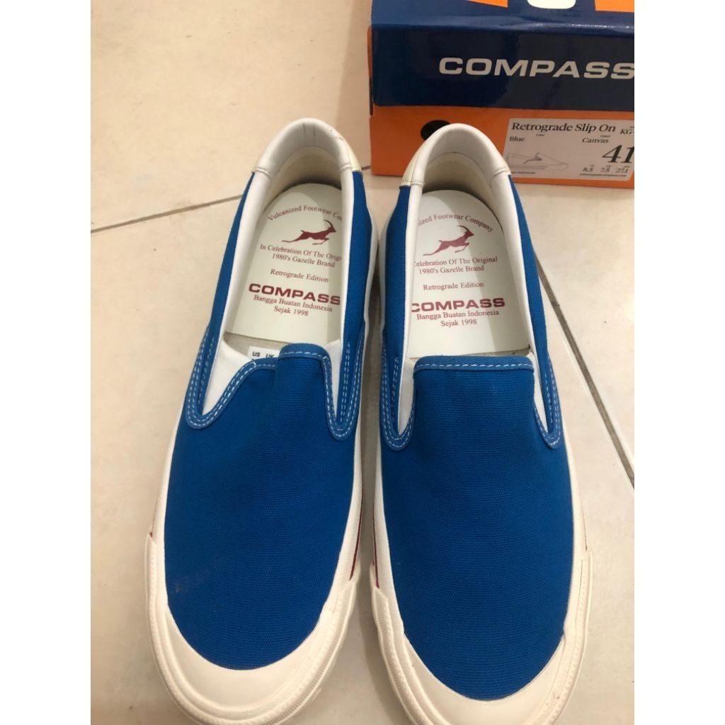 Compass retrograde slip on blue