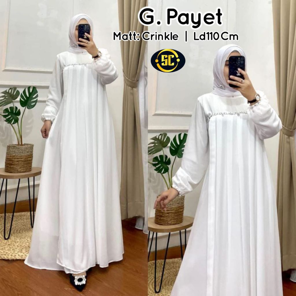 Ready gamis Paula naisa Dina nowela purnama naya Payet azzahra Raina nuenda Crinkle /GAMIS WANITA IM