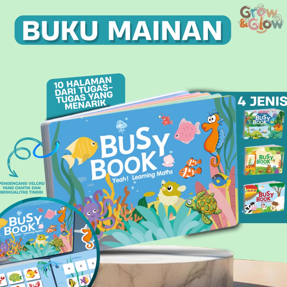 KODE D4O GROW N GLOW Busy Book  Buku Aktivitas Edukasi Anak Sensory Activity Book 2 3 4 5 Tahun
