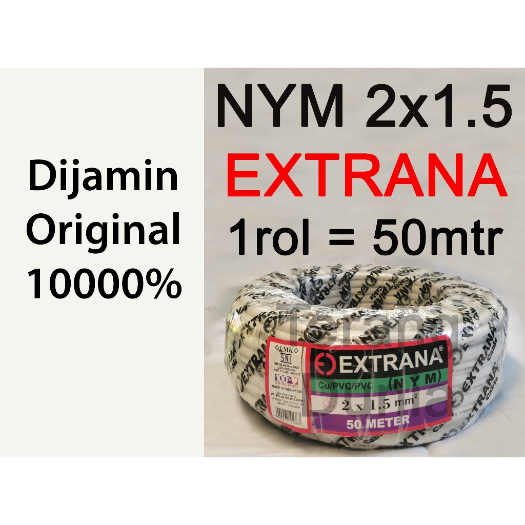 Kabel Extrana 2x1.5 Kabel NYM 2x1.5 Extrana NYM 2x1.5 Kabel Tunggal 2x1.5 Extrana