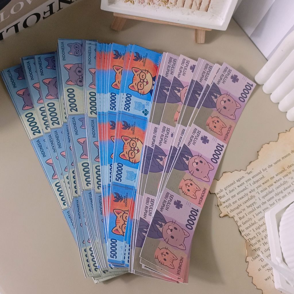 

120 Pcs Sticker Uang Replika/Uang Mainan Untuk Saving Challenge atau Tantangan Menabung