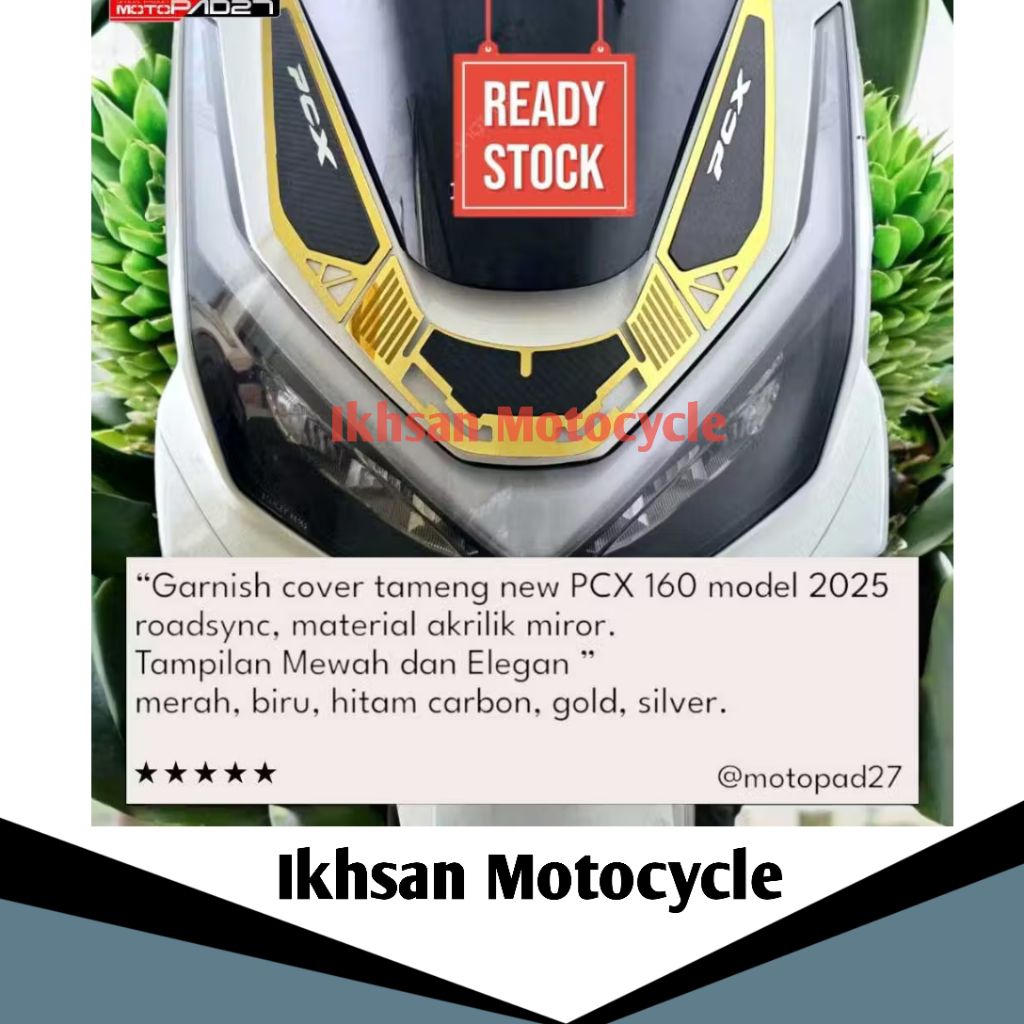 Garnis Tameng Body Depan PCX 160 2025 Roadsync Bahan Kaca Akrilik