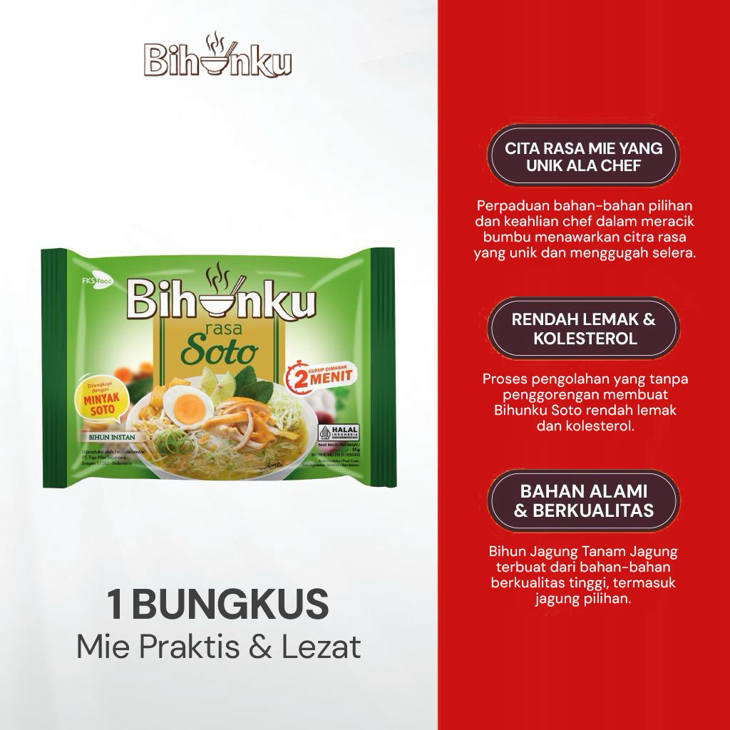 

Bihunku Instan - Soto - 1 karton - 40 Pcs - 55gr