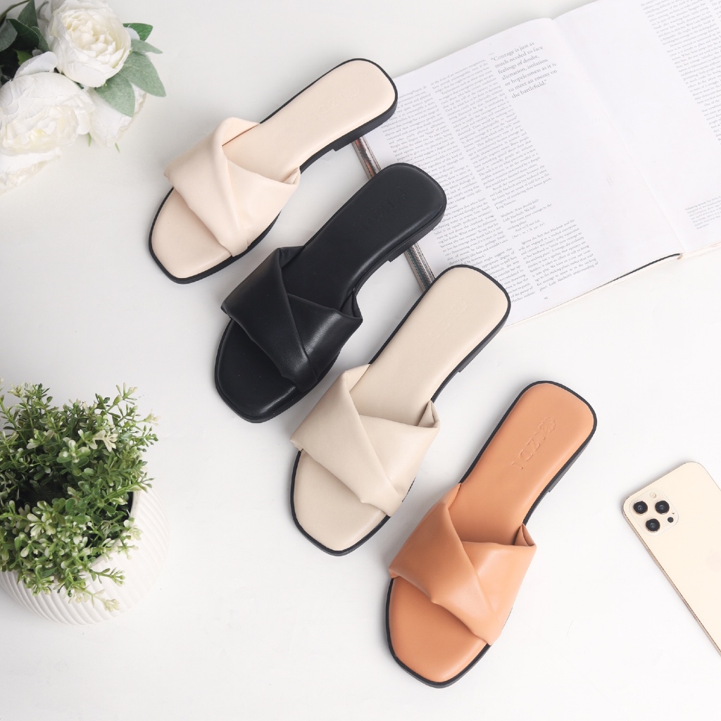 Isla - Sandal Wanita Flat Shoes - Model Teplek Simple Elegan