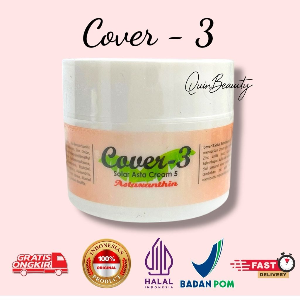 Cover 3 Solar Asta Cream 5 Astaxanthin - Sunscreen Anti Aging Pencerah