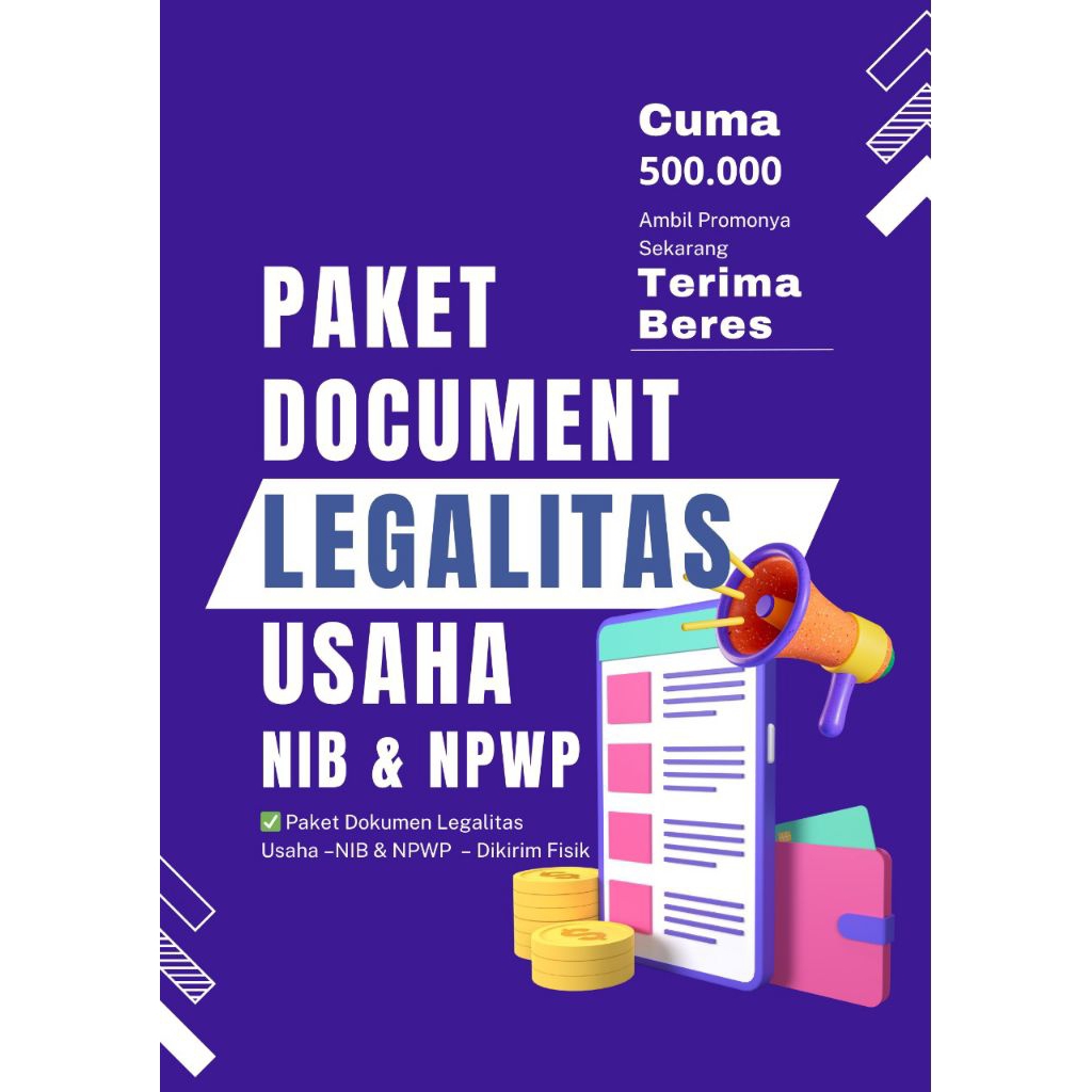 

Paket Cetak Dokumen Administrasi Usaha Bentuk Barang N I B - N P W P - Documen Fisik Lengkap