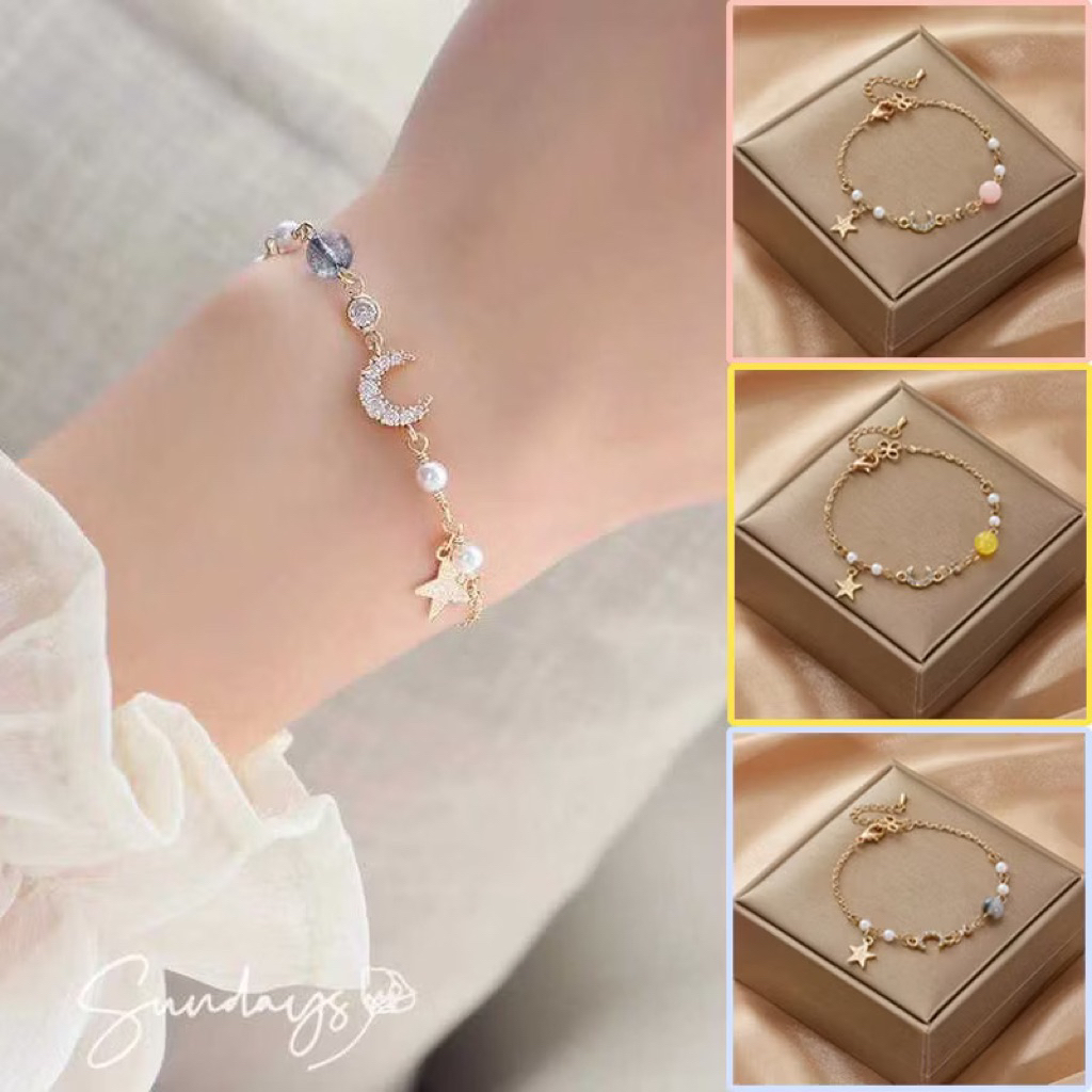 Gelang Bulan Bintang  Planet Cassandra bulan bintang Alloy gelang gaya korea