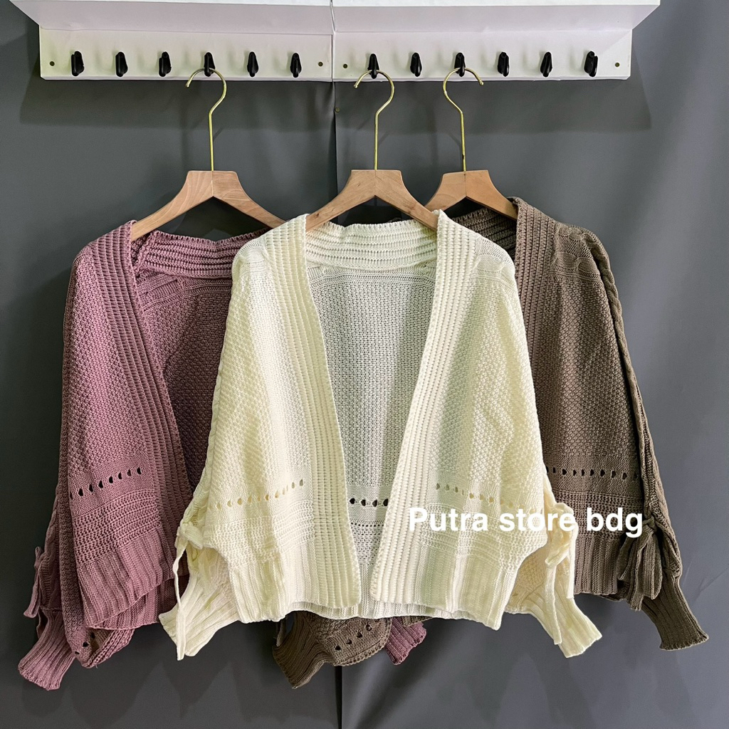 Kamari outer batwing bolero cardy motif kelelawar outer rajut tebal atasan wanita