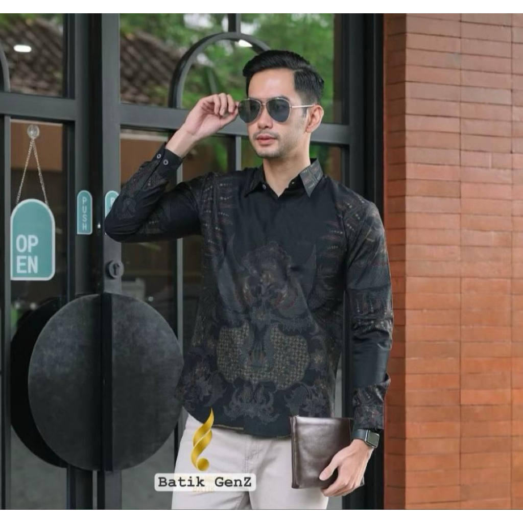 KEMEJA BATIK PRIA LENGAN PANJANG SIZE M L XL XXL BAJU BATIK KANTOR