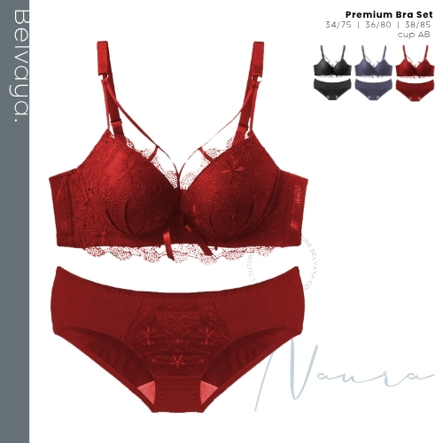 NAURA BRA / BH SET + CD Belvaya cup 34B-38B tanpa kawat