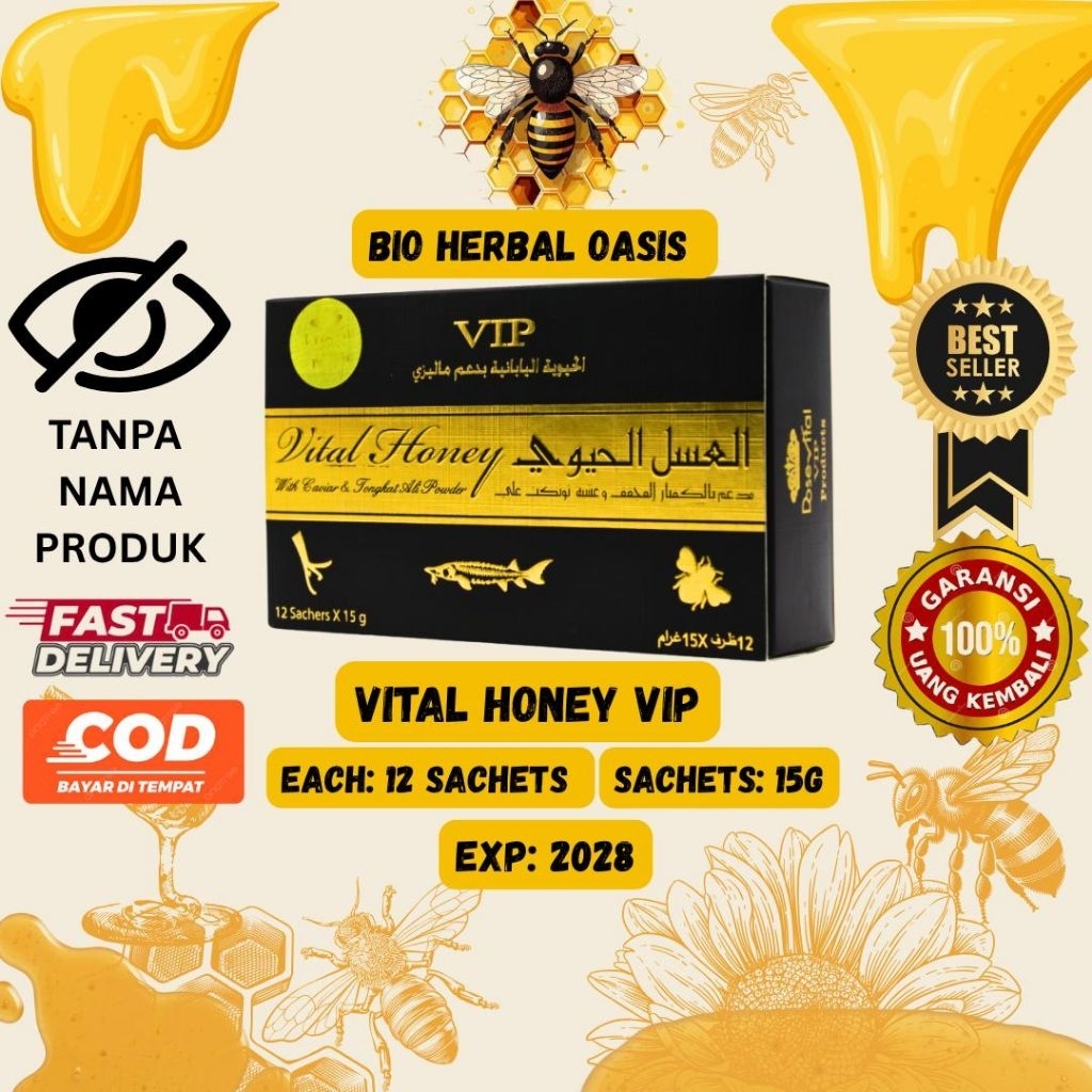 

vital Honey Vip Original 100% 1box : 12 Sachet