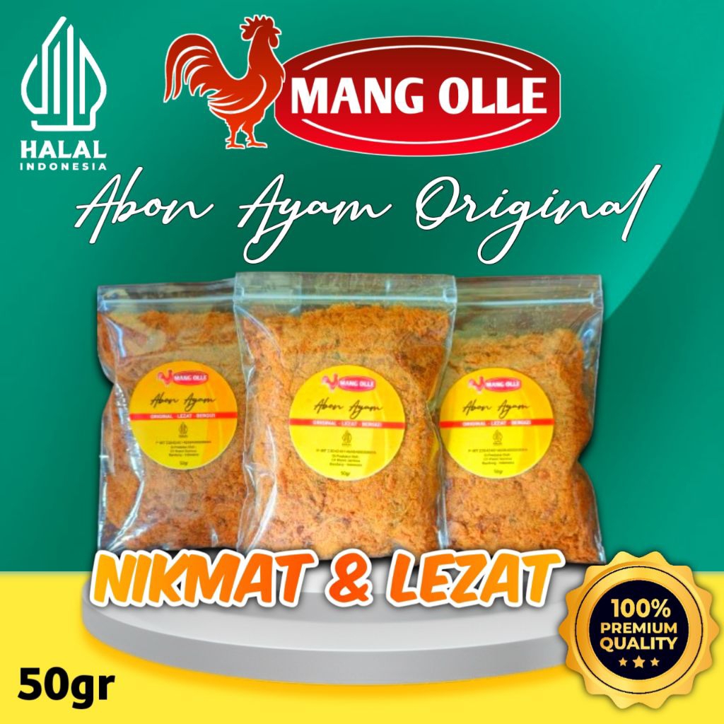 

Abon Ayam Original, lebih Crunchy, lembut dan lezat kemasan 50 gram| Abon Ayam dari Bahan Premium Asli Bahan Pilihan