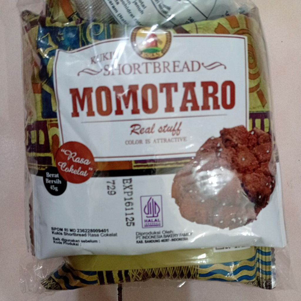

Momotaro Kue Kukis Rasa Coklat 45gr 1 Pack isi 5 Bungkus