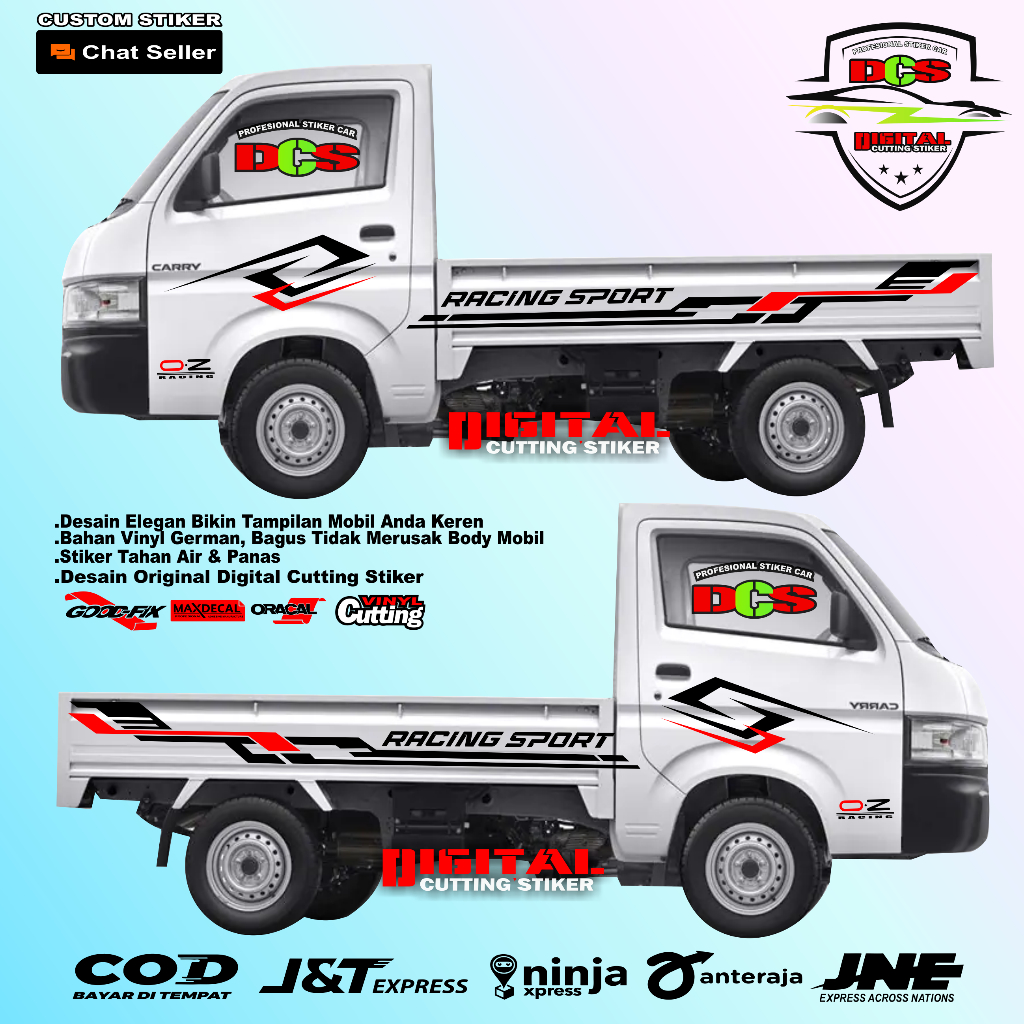 promo stiker pick up mobil suzuki new carry sticker bodi samping bak belakang terbaru