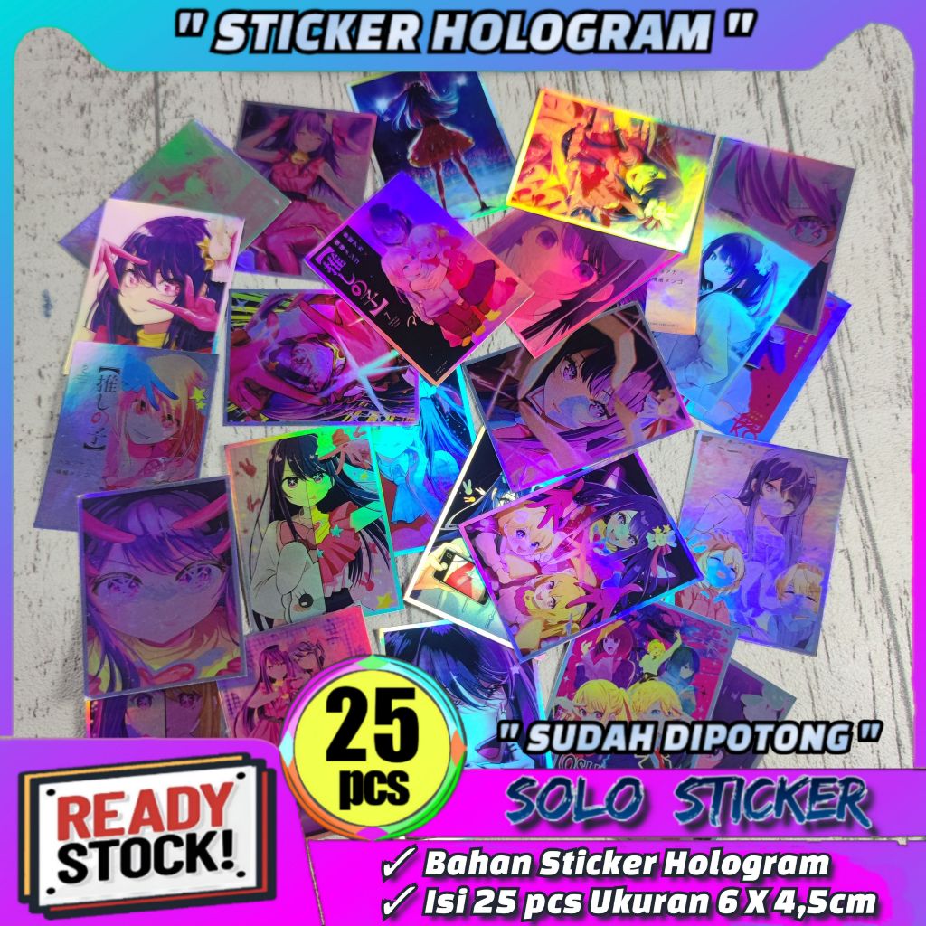 

25 pcs STICKER Anime Oshi No Ko HOLOGRAM ANTI AIR - SUDAH DIPOTONG
