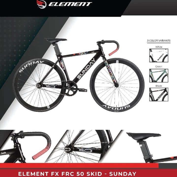 Sepeda Fixie ELEMENT Sunday Frame Skid Alloy Rem Doltrap Sepeda Fixie FRC50 FX