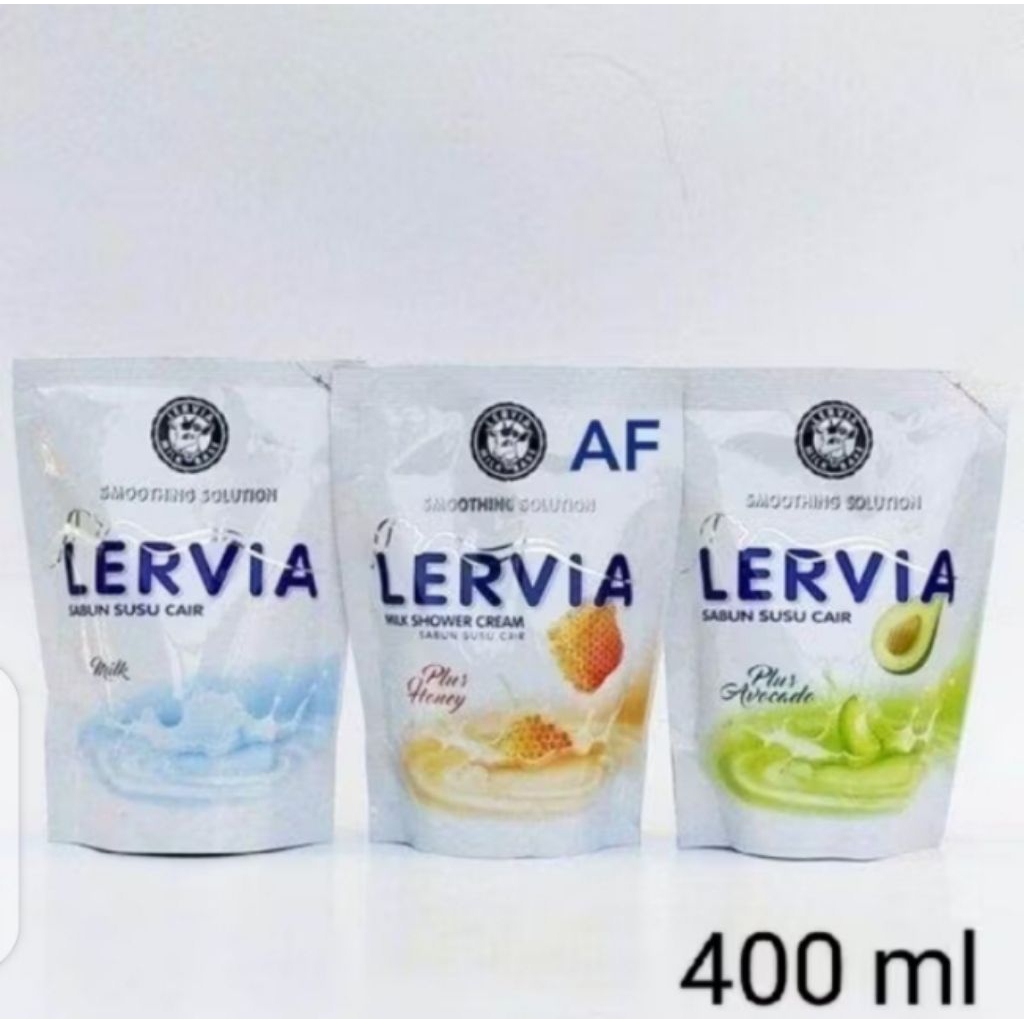 [Jawa Tengah] Lervia Sabun Susu Cair 400ml/ Sabun Cair Lervia 400ml/ Sabun Mandi Cair Lervia 400ml m