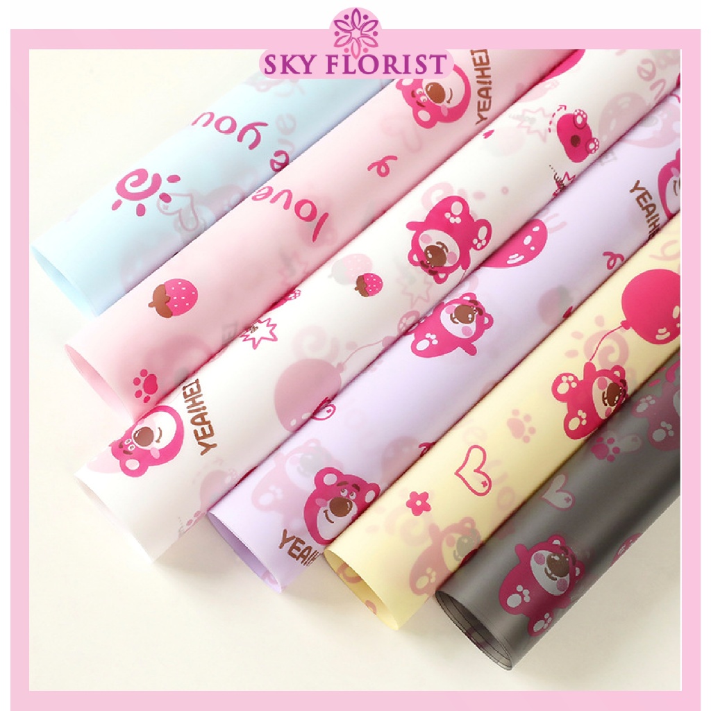 

20 Lembar Kertas Buket Motif Kartun Anak Wrapping Cellophane / Kertas Kado Anak Corak KB84