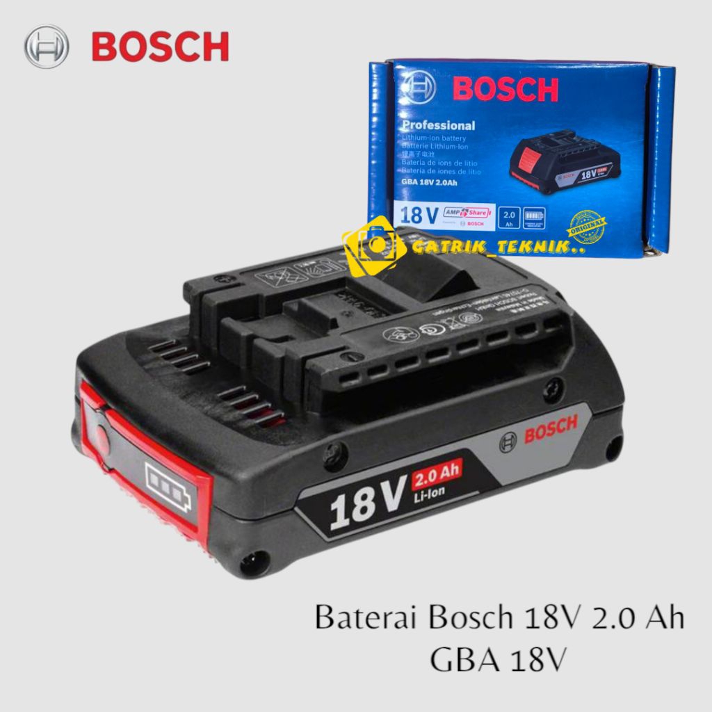 Baterai Bosch 18V 2.0Ah Batere Cordless Bosch 18V 2 Ah Lithium Ion
