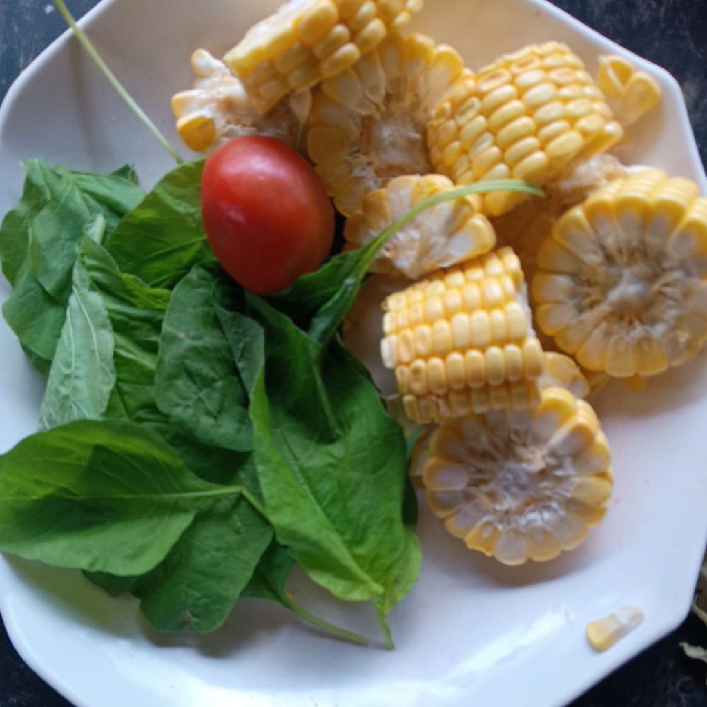 

sayur bayam + jagung