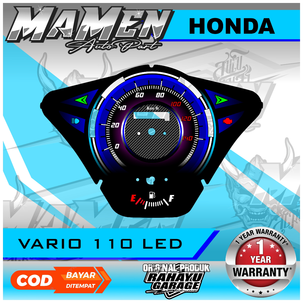 papan speedometer custom honda vario 110 led panel spidometer custom honda vario 110 led