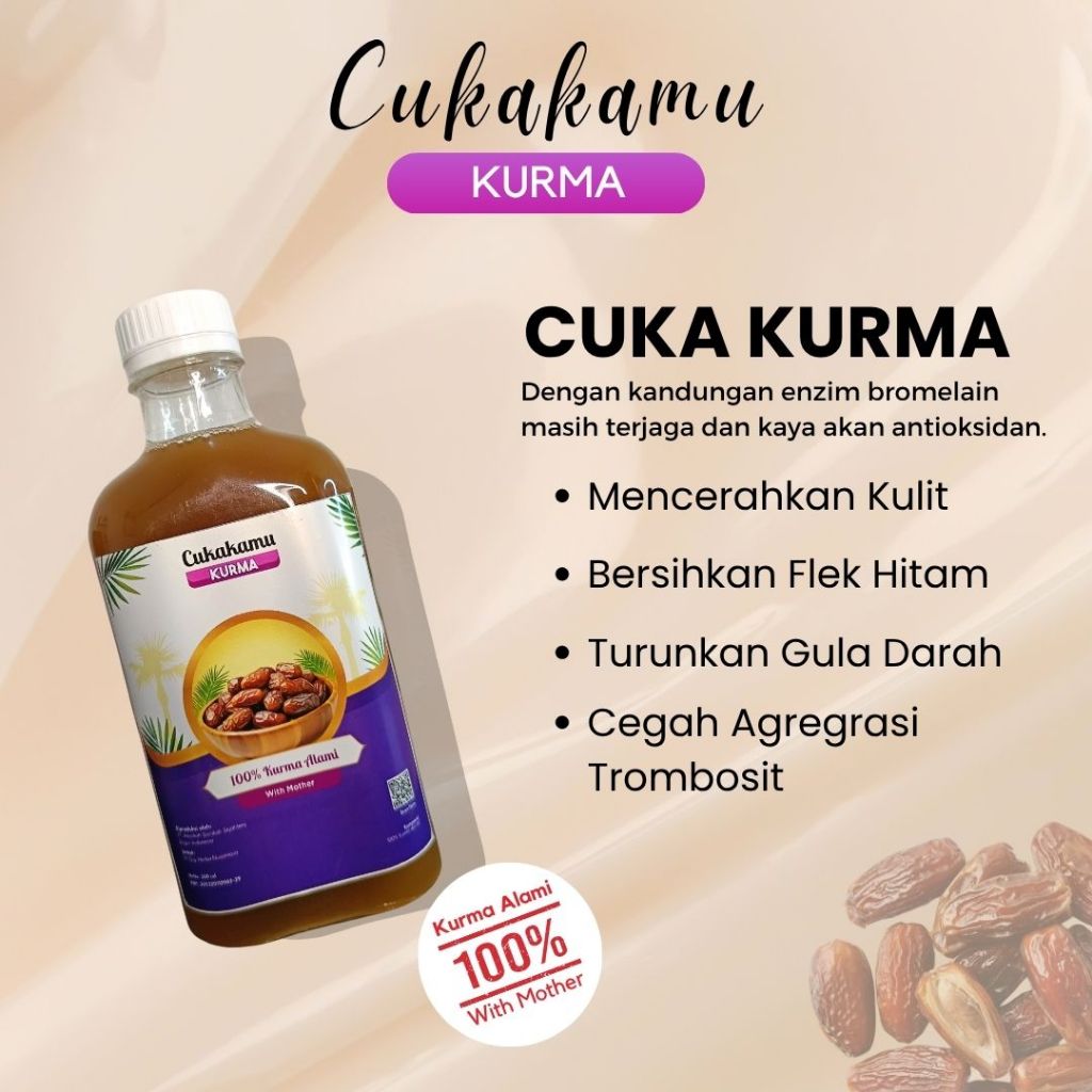 

CUKAKAMU Cuka Kurma Mencerahkan Wajah Putih Bersih Flek Hitam & Turunkan Gula Darah