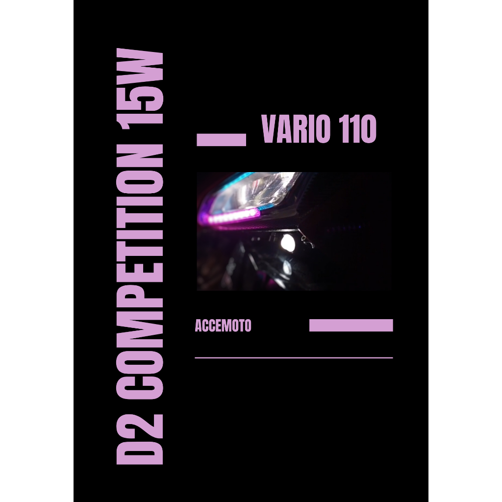 Lampu Led D2 Competition 15watt AES plus Devil Eyes penerangan optimal Honda Vario 110