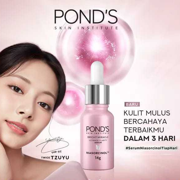Putih Glowing Dalam 3Hari Serum Pond's Bright Miracle Ultimate Clarity Serum Niasorcinol 14g