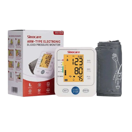 Sinocare Arm Proyektor Blood Pressure Monitor BSX-516 Sinocare Tensimeter Digital Suara BSX 516