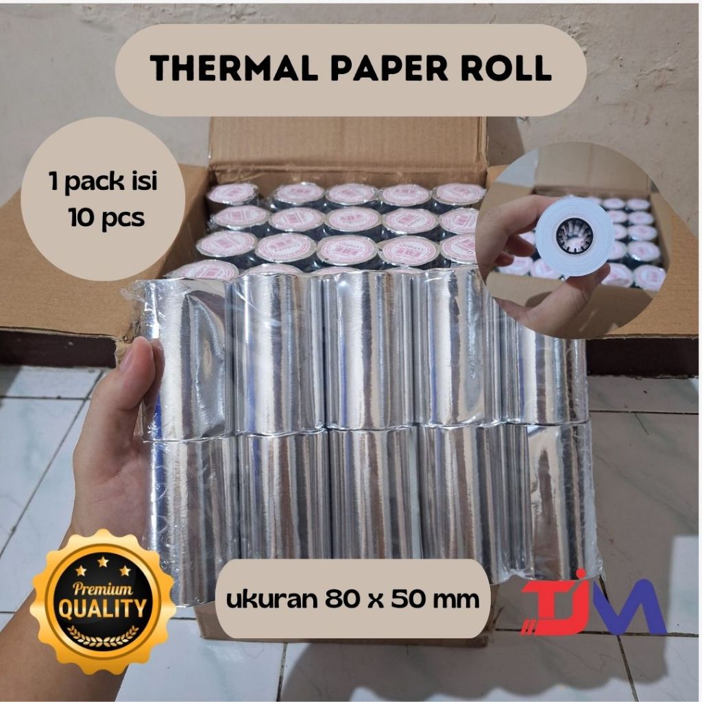 

Kertas Struk Kasir Paper Roll Thermal 80 x 50 mm - 10 Roll/Pack
