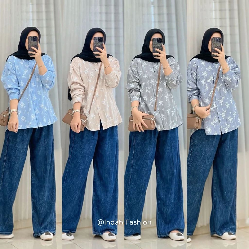 One Set Jeans Kulot x Kemeja